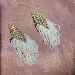 Clip on pearl/diamond costume earrings